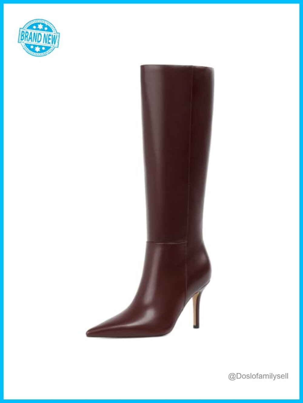 Knee High Boots Stiletto Heel Pointed Toe Faux Leather Tall Women's